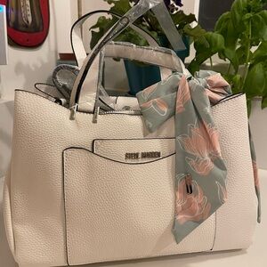 Steve Madden Gray B Parker Crossbody Bag w/ Scarf Removable Pouch NICE